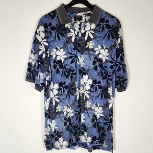 Izod Hawaiian Style Shirt Button Up Medium Great Look 60% Cotton, 40% Rayon